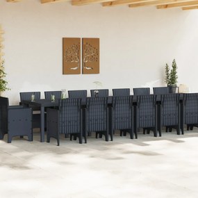Kert étkező szett 17 pcs Antracit Polt rattan