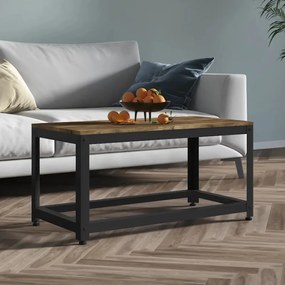Sötétbarna és fekete MDF és vas dohányzóasztal 90x45x45 cm