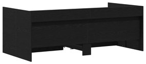 Fekete Napágy Fiókokkal Fekete tölgy Furnérozott fa 75 x 190 cm