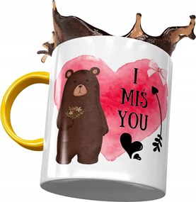 Sárga bögre macival Aranyos mackó ajándék fényképes nyomtatással