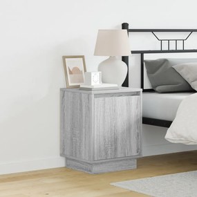 Éjjeli szekrény LED világítással 2 db Szürke Sonoma 39x34,5x50 cm