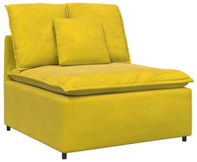 sárga moduláris kanapé középső modul párnákkal 100 cm