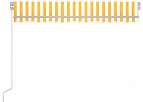 sárga és fehér kézzel kihúzható LED-es napellenző 300 x 250 cm