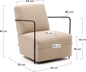 Bézs fotel Gamer – Kave Home