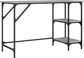 vidaXL szürke sonoma színű fém és szerelt fa íróasztal 120x50x75 cm
