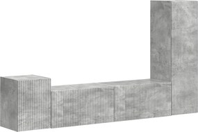 vidaXL TV szekrény garnitúra 4 pcs Beton Szürke Faanyag