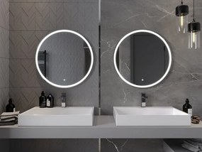 Mexen Gobi megvilágított fürdőszobai tükör, kerek 70 cm, LED 6000K, páramentes - 9801-070-070-611-00
