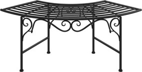 vidaXL fekete acél fa körüli pad 113 cm