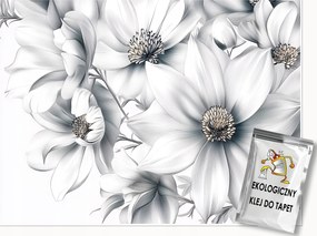 Fotótapéta Virágok Fehér 3D Hálószoba Nappali Tapéta Flizelina 250x175