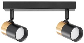 Zuma Line 2204BD-2-BK - Spotlámpa FORI 2xGU10/50W/230V fekete/arany