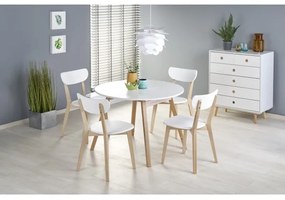 Étkezőasztal SOLINA, fehér/tölgy