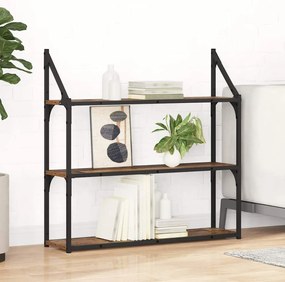 vidaXL Falpolc polcokkal tárolóval Öreg fa 80 x 21 x 78,5 cm Faanyag