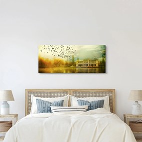 A festett táj képe lakóhelyel (120x50 cm)