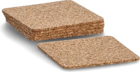 6 négyzet alakú parafa alátét, 9,5x9,5 cm