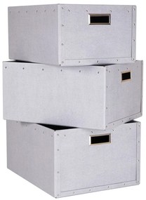 Világosszürke karton tárolódoboz szett 3 db-os Ture – Bigso Box of Sweden