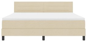 Boxspring Ágy Matraccal &amp; LED Bézs 180x200 cm Szövet