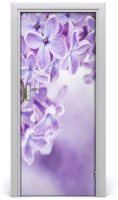 Fotótapéta ajtóra lila virágok 85x205 cm