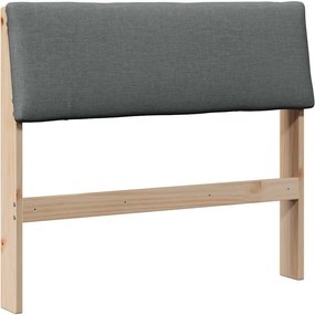 vidaXL Kárpitozott fejtámla Sötétszürke 90 cm Tömör fenyőfa