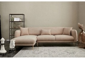 Bézs sarokkanapé (bal oldali-heverő résszel) Simena – Balcab Home