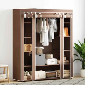 vidaXL barna szövet ruhásszekrény tárolórekeszekkel 45x150x176 cm