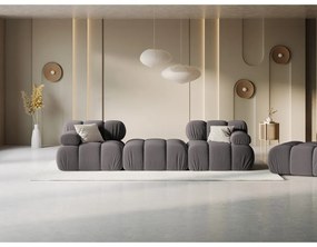 Sötétszürke bársony sarokkanapé Bellis – Micadoni Home