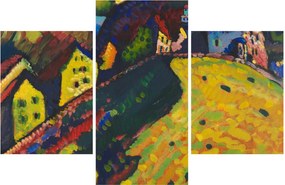 Kép - Vasily Kandinsky, Houses at Murnau, reprodukciók (90x60 cm)