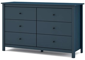 Sötétkék borovi fenyő alacsony komód 130x80 cm Misti – Marckeric