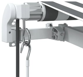 antracitszürke-fehér LED-es automata napellenző 400 x 350 cm
