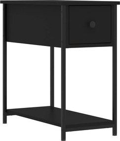 vidaXL fekete szerelt fa éjjeliszekrény 30x60x60 cm
