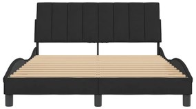 fekete bársony ágykeret matrac nélkül Hanko 140 x 190 cm