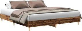 vidaXL antik fa szerelt fa ágykeret matrac nélkül 180x200 cm