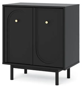 Komód Fekete Színben. MAZOMA 2D 79 cm.