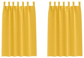 Függönyök függönyökkel 2 pcs mustársárga 175x140cm Poliészter
