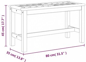 tömör akácfa kerti pad 80 cm