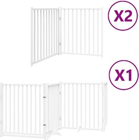 vidaXL fehér nyárfa 8 paneles összecsukható kutyakapu ajtóval 640 cm