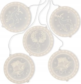 Led ablakvilágítás-szett Reindeers Mess kerek fehér
