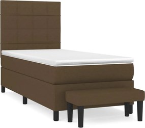 vidaXL sötétbarna szövet rugós ágy matraccal 80 x 200 cm