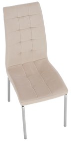 Étkezőszék, bézs Dulux Velvet szövet/króm, GERDA NEW