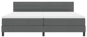 Boxspring ágy matraccal sötétszürke 200x200 cm szövet
