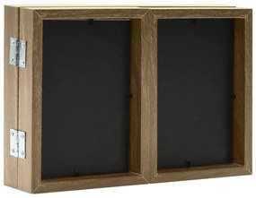 világosbarna háromszárnyas fényképkeret 28x18 cm + 2x(13x18 cm)