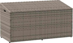 Szürke Polyrattan Kerti Tárolóláda 110 X 50 X 58 Cm