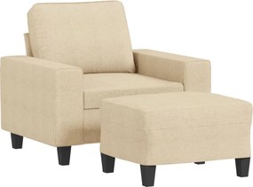 vidaXL krémszínű szövet kanapéfotel lábtartóval 60 cm