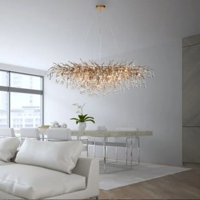 Paul Neuhaus 2031-11 - Csillár zsinóron ICICLE 15xG9/40W/230V 75x150 cm réz