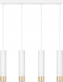 Függő lámpa Mennyezeti csillár Tubus Fehér Arany Fém Led Loft GU10