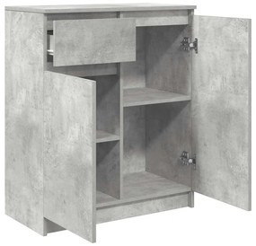 betonszürke szerelt fa tálalószekrény fiókos 71x35x84 cm