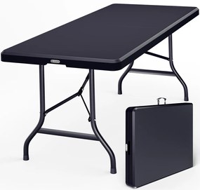 Casaria® Összecsukható asztal antracit - 183x75x73 cm