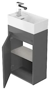 Cersanit Crea - akasztós szekrény mosdóval 40cm, szürke, S924-014 + K114-004