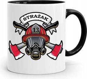 Fekete Bögre Tűzoltó Címer nyomott mintával