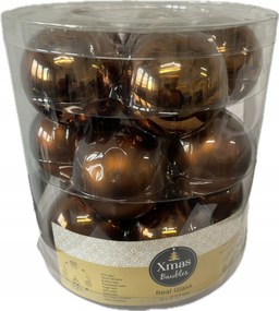 Üveggömb Szett 5,7 CM 15 Db-os Barna Karácsonyfadísz