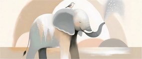 Kép - Elefánt pasztell színekben (120x50 cm)